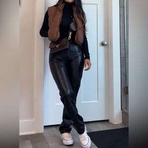 Vegan leather 90’s straight pants